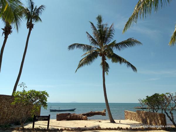 The Sailing Club Bar, Restaurant and Water Sports.  Beachside in Kep, Cambodia.