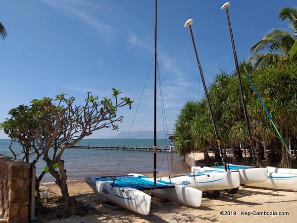 The Sailing Club Bar, Restaurant and Water Sports.  Beachside in Kep, Cambodia.